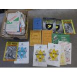 A box of Rugby League programmes and ephemera, 1950's-1970's, 130 approximately