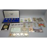 Nine sets of various countries proof coins