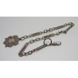 A silver Albert chain and fob marked Star Inn, winners of Chase and District League 1904, 35g