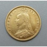 A Victorian 1891 half sovereign, Sydney mint