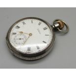 A Waltham Marquis silver cased pocket watch, Birmingham 1914