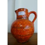 A West German 416-20 Scheurich Keramik glazed pottery jug