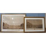 Two 19th Century prints of Nottingham Market Place, both framed