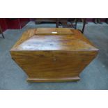 A George IV style mahogany sarcophagus shaped box