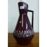 A West German 420-37 Fohr Keramik fat lava glazed pottery jug