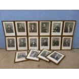 Twenty nine engravings, portraits of academics, framed