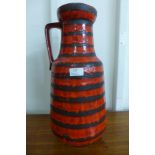 A West German 6007-45 Carstens fat lava glazed vase, a/f