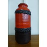 A West German 630-45 Bay Keramik fat lava glazed vase, a/f
