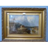 Continental School (19th Century), Alpine landscape, oil on canvas, unsigned, framed