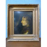 A 19th Century oleograph, portrait of a lady, framed