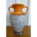 A large West German fat lava pottery urn