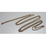 A Victorian 9ct gold muff chain, 150cms, 14.8g