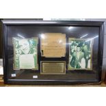 An Elvis Presley 1958 telegram to fan club president, framed with photographs, comes with