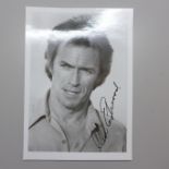 Clint Eastwood: a black and white publicity photo, with original U.S. postage envelope dated Dec