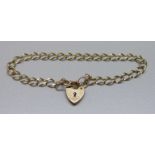 A 9ct gold bracelet with padlock fastener, 4.9g