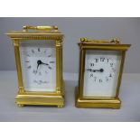 One vintage and one modern carriage clock