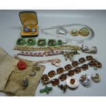 Vintage and later jewellery, stick pins, etc.