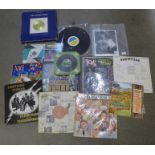 A collection of LP records including acetates