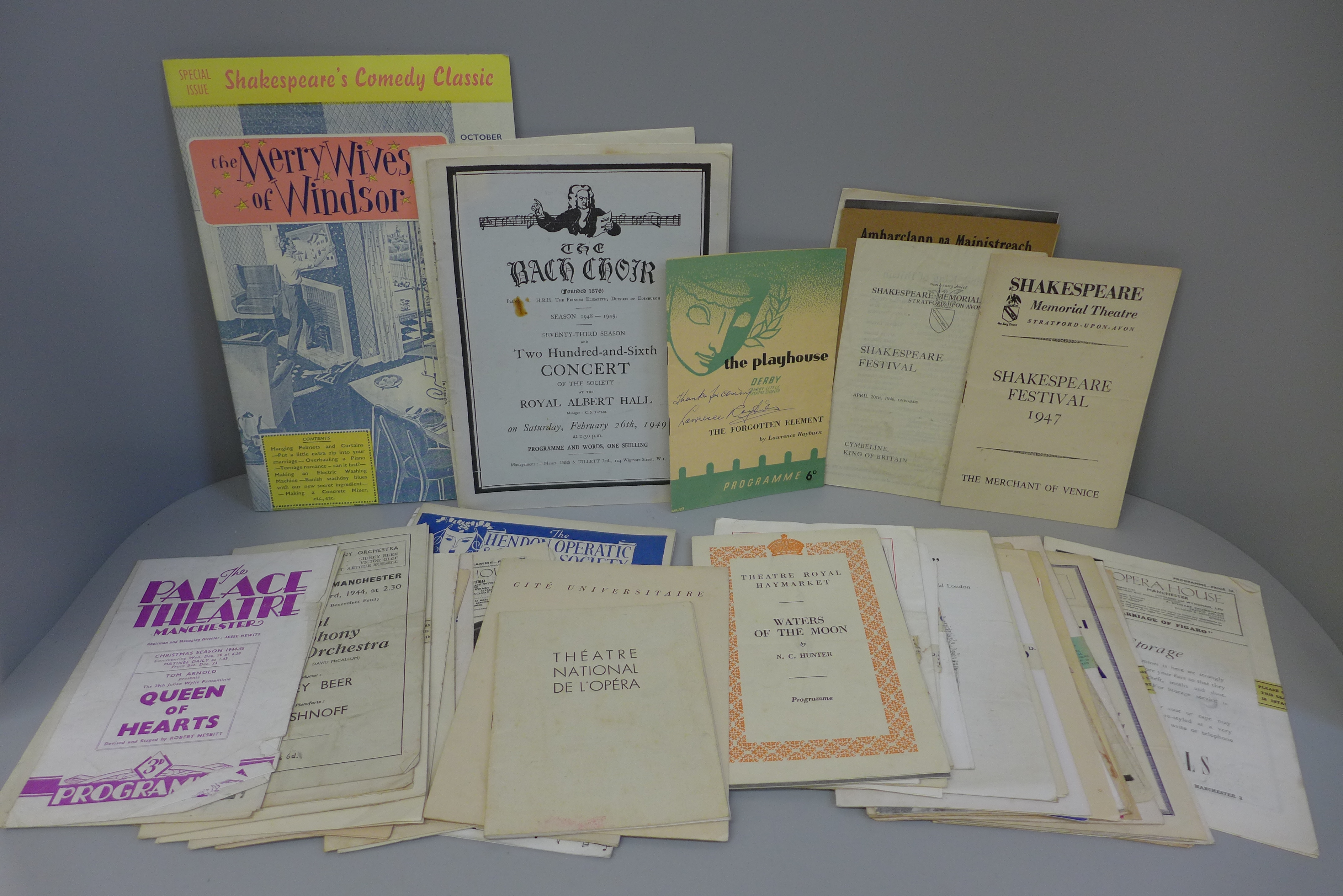 A collection of theatre programmes, Theatre National De L-opera 1950, Abbey Theatre, Dublin 1951,