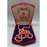 A Taiwan coral necklace in original box