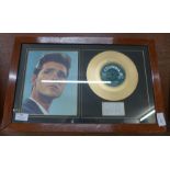 A Cliff Richard autograph and gold record display