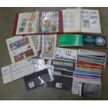 Stamps; a collection of Isle of Man in box with stock book of mint, album of booklets, album of