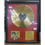 An Elvis Presley King Creole limited edition gold disc, with certificate of authenticity, limited to