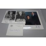 British politics: Margaret Thatcher, Harold Wilson, John Major and Norma Major signed publicity