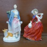 Two Royal Doulton figures, Her Majesty Queen Elizabeth The Queen Mother as The Duchess of York,