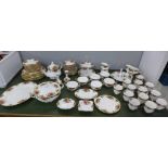 A Royal Albert Old Country Roses dinner service, complete, one plate a/f. Also two rose-pattern