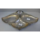 A rare electro-plated Art Nouveau stylised serving dish, marked B-WMF-as 18", 46cm x 26cm x 9cm