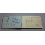 A 1960s autograph book containing signatures including those of The Beatles, Gordon Banks and Mike