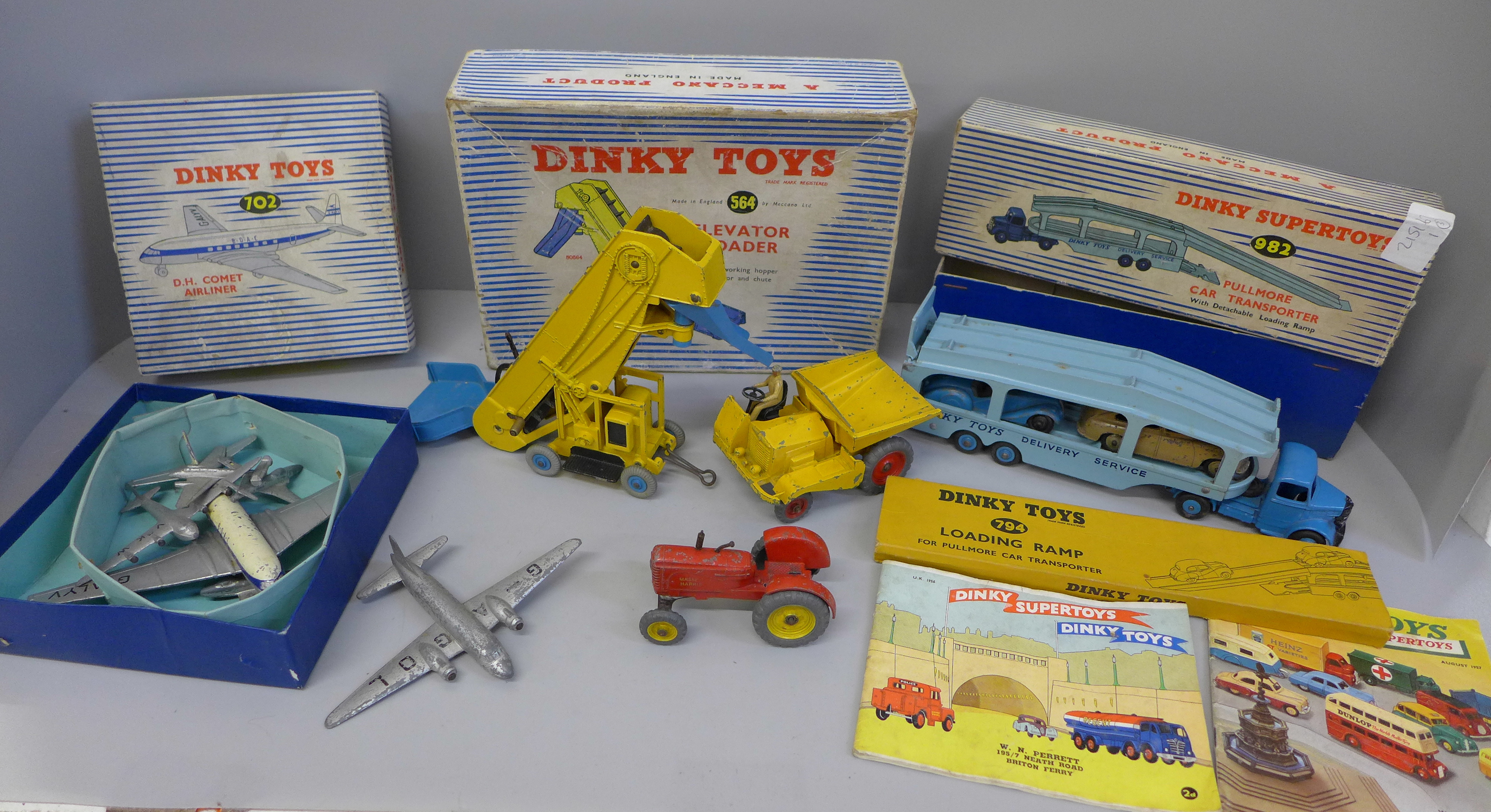 A boxed Dinky Toys 564 Elevator Loader, a boxed Dinky Toys 982 Pullmore Car Transporter and boxed