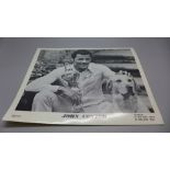John Conteh: a black and white publicity photo, with original postage envelope dated 1984, signed in