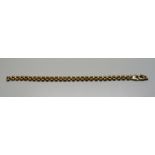 A 9ct gold bracelet, 10.7g, fastener a/f