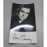 Sean Connery, a small publicity photo, signed in black pen