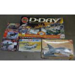 An Airfix D-Day 60th Anniversary set, and five other model kits including Revell and Heller