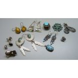 Turquoise and stone set silver jewellery, 67g