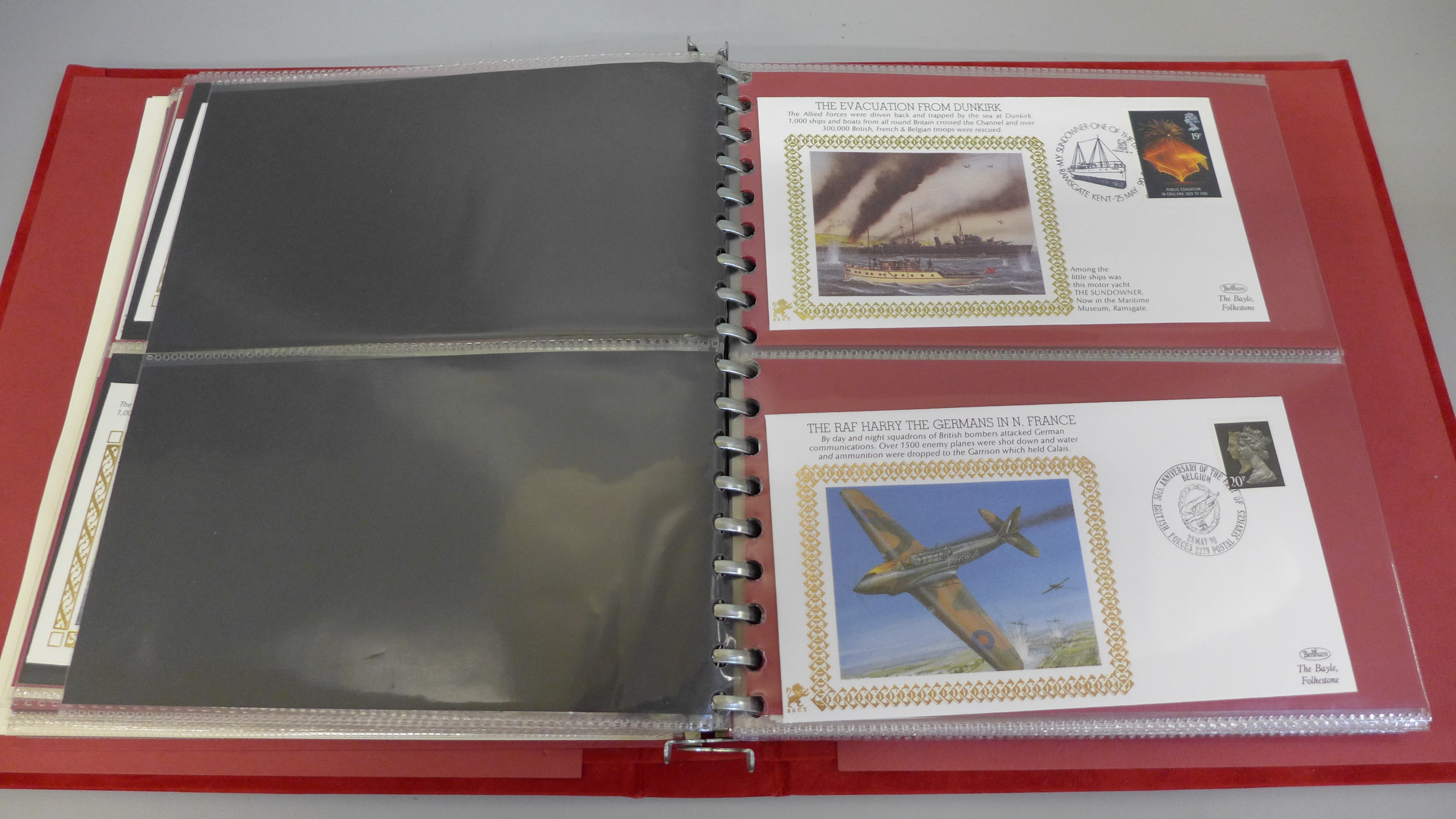 Four albums of WWII commemorative stamp covers, many of which are silks - Image 4 of 4