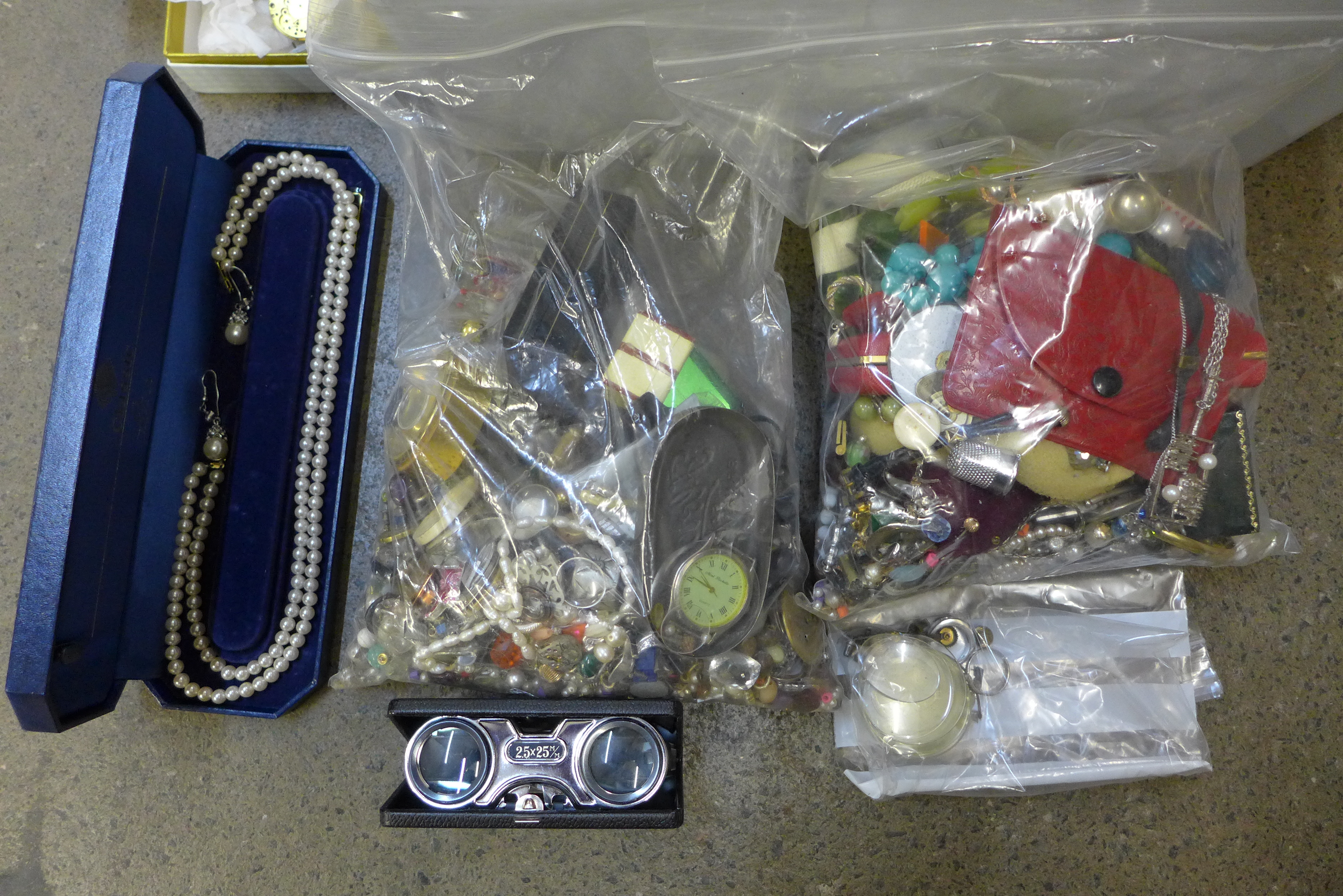 A large box of costume jewellery and watch components - Image 2 of 4