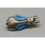 A Peter Rabbit silver and enamel brooch