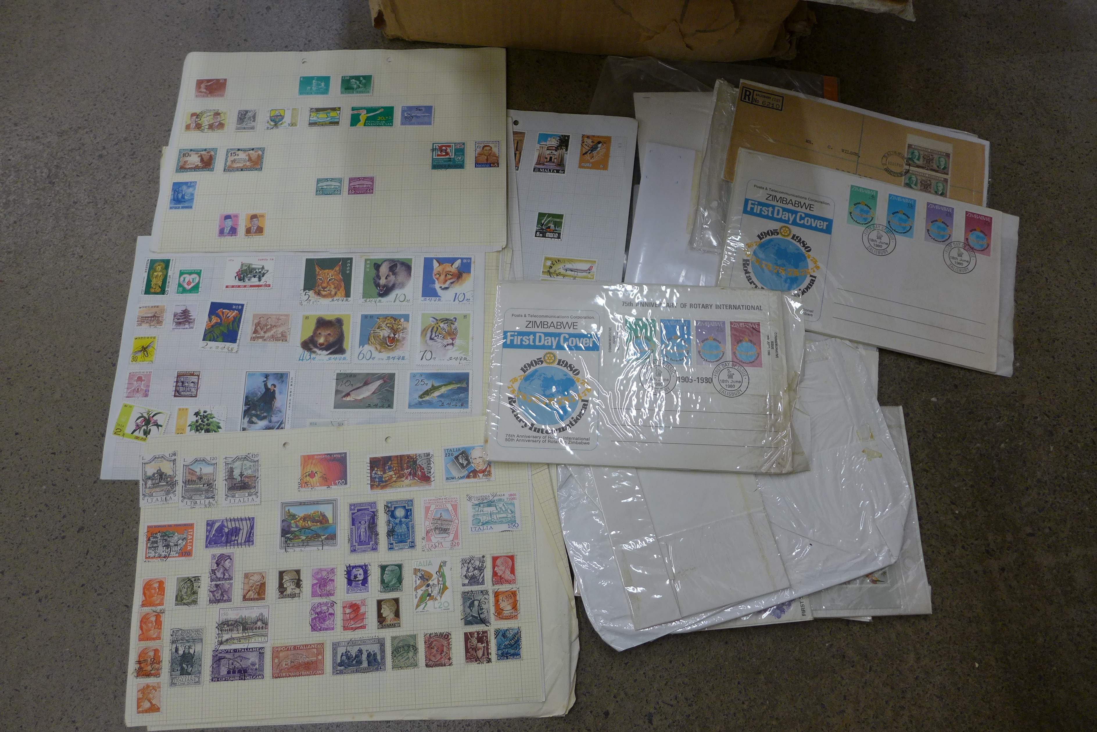 A quantity of stamps, some loose and on stock cards and first day covers - Image 2 of 2