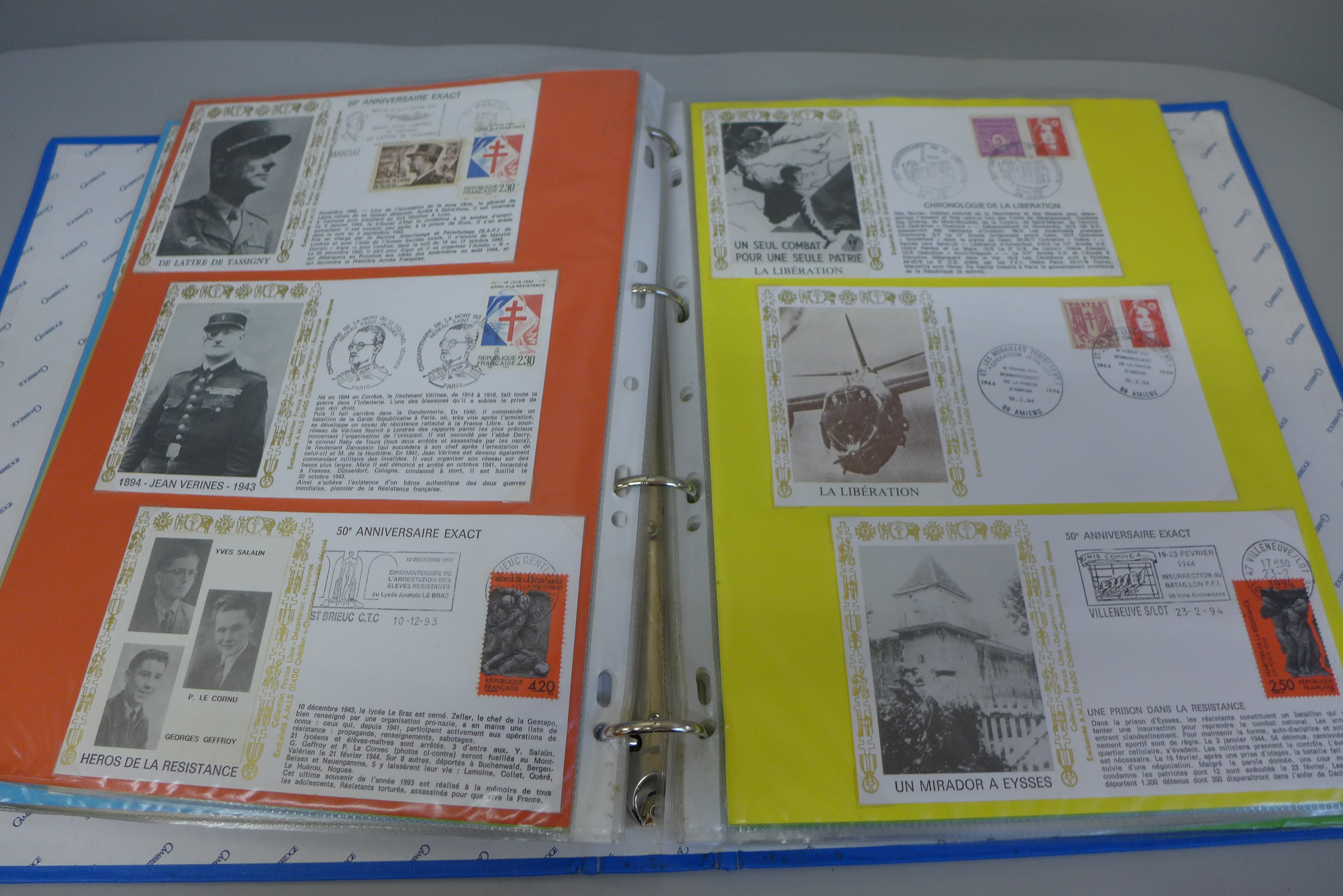 Four albums of WWII commemorative stamp covers, many of which are silks - Image 2 of 4