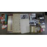 A collection of railway black and white photographs and vintage train tickets, Southern Railways