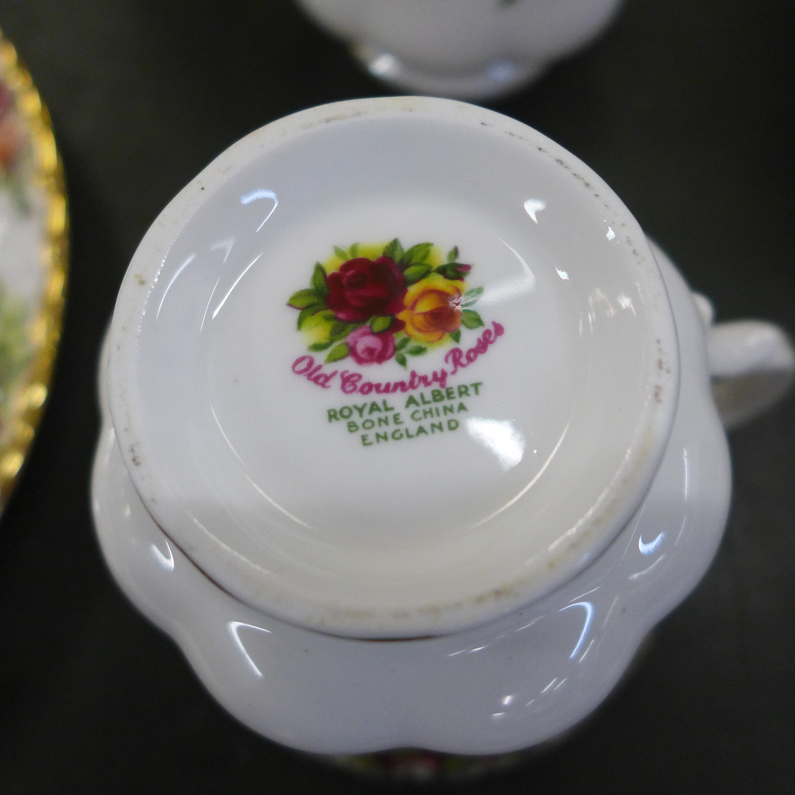 A Royal Albert Old Country Roses dinner service, complete, one plate a/f. Also two rose-pattern - Image 6 of 6