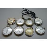 Assorted pocket watches, some a/f