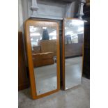 Two teak framed mirrors