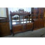 A Victorian walnut mirrorback buffet sideboard