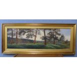 Perthshire landscape with farmer and landscape, oil on canvas, unsigned, framed