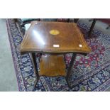 An Edward VII inlaid rosewood occasional table